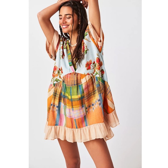 Free People Dresses & Skirts - NWT Free People Printed Agnes Dress in Spring Combo